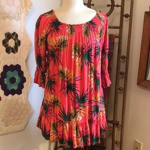 Tangerine Temple Tropical Dress
